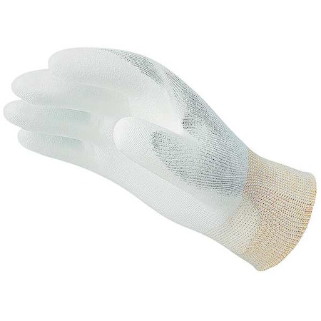 SHOWA Polyurethane Coated Gloves, Palm Coverage, White, L, PR BO500W-L