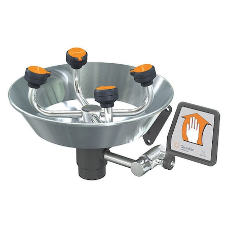 Guardian Equipment Plumbed Eyewash, Wall Mount, Plumbed, 6 11/12 in H., 15 2/3 in W G1724