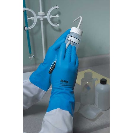 Mapa Chemical Resistant Gloves, Nitrile, 12 in L, 8.00 mil, Blue, 10, 10 PK 472