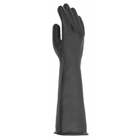 Mapa Chemical Resistant Gloves, Natural Rubber Latex, 18 in L, 40 mil, Black, 11, 1 PR 286