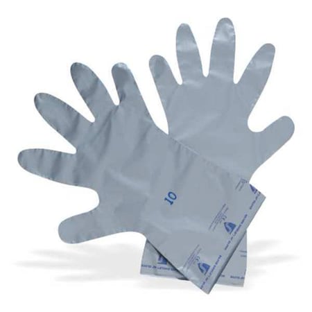 Honeywell North SilverShield - SSG Chemical Resistant Gloves, EVOH, Polyethylene, 14 1/2 in L, 2.7 mil, Silver, 6 SSG/6