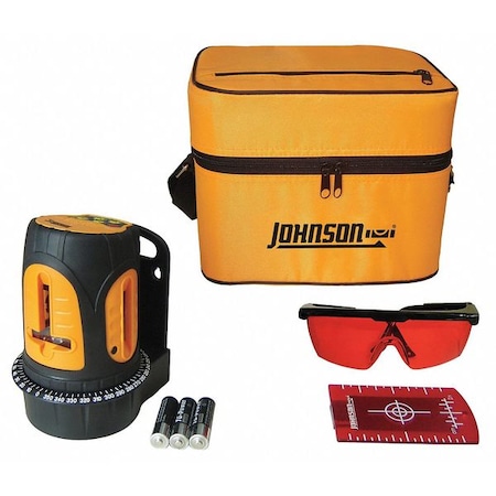 Johnson Level & Tool Cross Line Laser, Int/Ext, Red, 300 ft. 40-6602