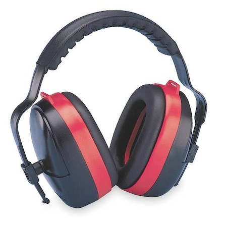 Deltaplus MaxiMuff Multi-Position Ear Muffs, Foldable, Dielectric, Passive Protection, NRR 28 dB, Black/Red HB-35