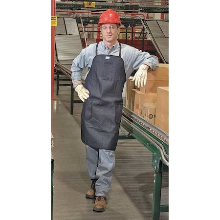 Karewear Bib Apron, Denim, 36 in Length, Blue 500D