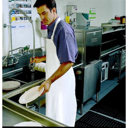 Ansell Bib Apron, Enduro 2000 Polyurethane, White, 45 in, Universal 56-800