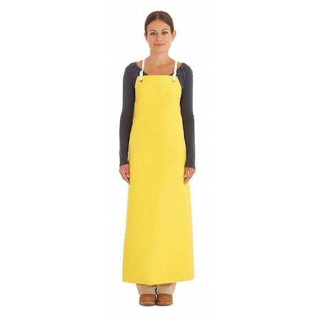 Ansell Bib Apron, Neoprene, Yellow, 45 in, Universal 56-400