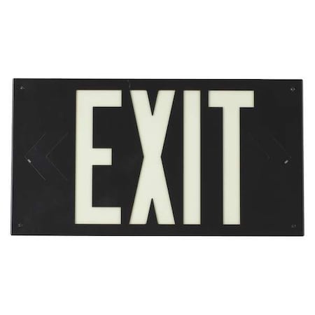 Brady Exit Sign, Plastic, 15-1/4" W, 8-1/4" H, Exit, Black 37851B