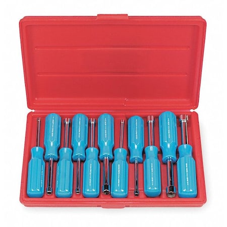 Proto Nut Driver Set, 11 Pieces, Metric, Solid J9201MB