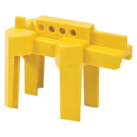 Brady Ball Valve Lockout, Yel, 1/2 to 2-1/2 In. BS07A-YW