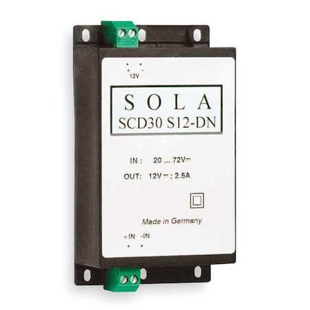 Solahd Industrial DC to DC Converter, 20 to 72 V DC, 5V DC, 30W, 5, DIN Rail/Chassis SCD30S5-DN