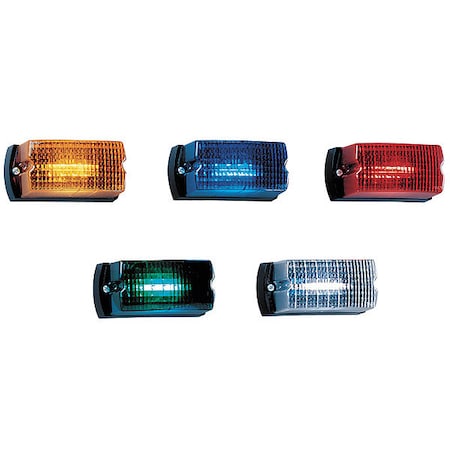 FEDERAL SIGNAL Warning Light, LED, Green, Surface, Rect, 5 L LP1-012G