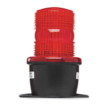 Federal Signal Warning Light, Red, Strobe Tube, 120V AC, 80 FPM, 3 1/8 in Dia., T-Mount LP3T-120R