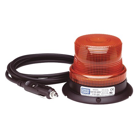 Ecco Strobe, U, Amber, Magnetic, Round, 5-1/8 Dia 6410A-MG