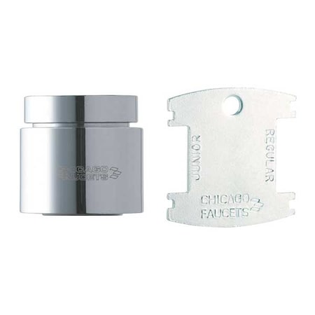 Chicago Faucet 1.5 gpm Outlet, 13/16"-24 Thread Size, Chrome, Brass E35VPJKABCP