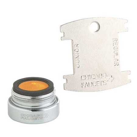 Chicago Faucet 1.5 gpm Outlet, 13/16"-27 Thread Size, Chrome, Brass E34VPJKABCP