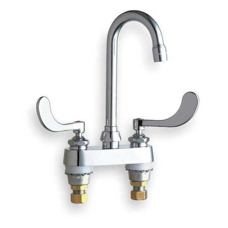 Chicago Faucet Gooseneck Kitchen/Bathroom Faucet, Manual, 4" Mount, 2 Hole Commercial 895-317XKABCP