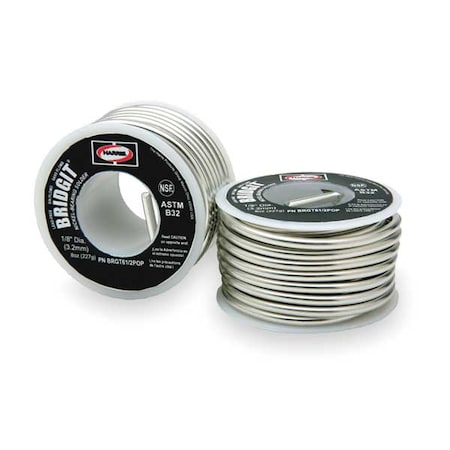 Harris Solid Wire Solder, Lead Free, 460 to 630 F BRGT61/2POP