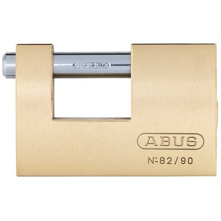 Abus Padlock, Keyed Different, Shutter Shackle, Brass Body, Steel Shackle, 13/16 in W 82/90 KD
