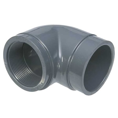 Zoro Select CPVC Elbow, 90 Degrees, Schedule 80, 3/4" Pipe Size, FNPT x Socket 9807-007