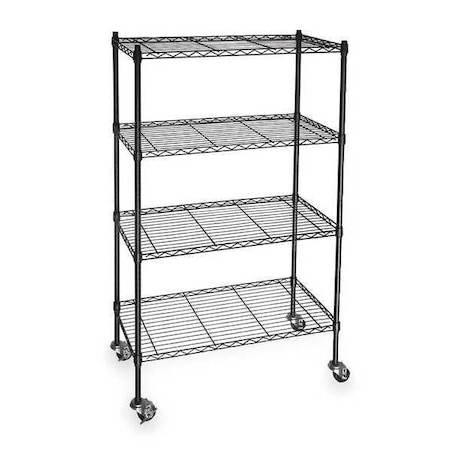 Zoro Select Wire Cart, 4 Shelf, L36 x W18 x H67 In. 3TPD3