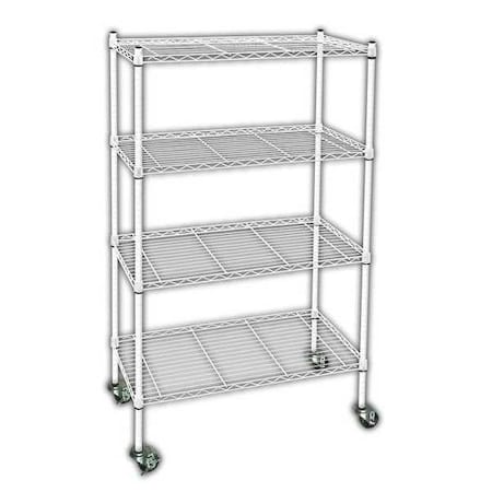 Zoro Select Wire Cart, 4 Shelf, L48 x W18 x H67 In. 3TPE5