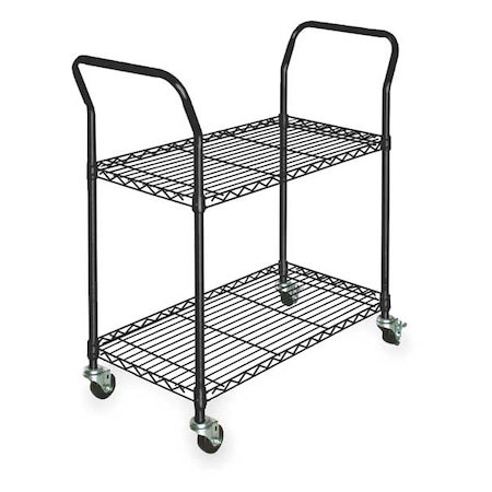 Zoro Select Wire Cart, 2 Shelf, L53 x W18 x H39 In. 3TPC9