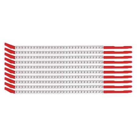 Brady Wire Marker Wand, Preprinted, Sleeve, PK10, SCN10-2 SCN10-2