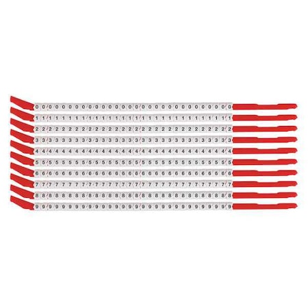 Brady Wire Marker Wand, Preprinted, Sleeve, PK10, SCNC-10 SCNC-10