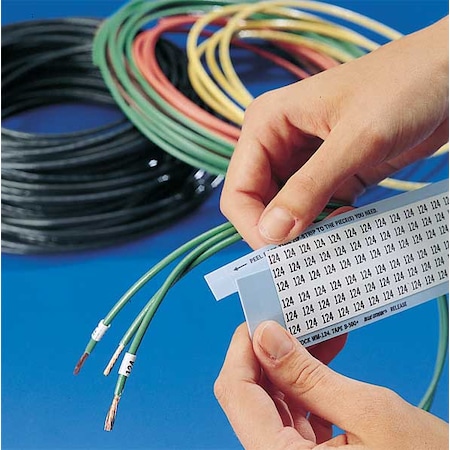 BRADY Wire Marker, Printd, Repos Self-Adhes, PK25, WM-PLS-PK WM-PLS-PK