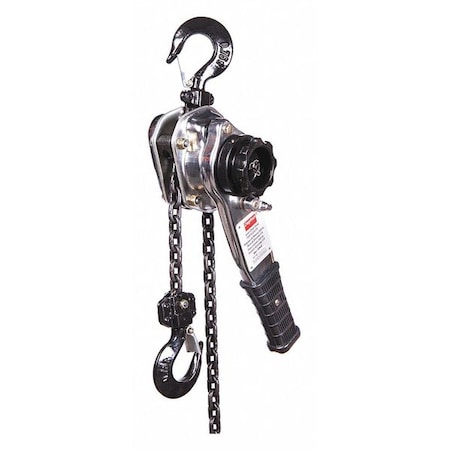 Dayton Lever Chain Hoist, 1,500 lb Load Capacity, 5 ft Hoist Lift, 29/32 in Hook Opening 3TP94