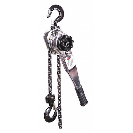 Dayton Lever Chain Hoist, 3,000 lb Load Capacity, 10 ft Hoist Lift, 1 7/64 in Hook Opening 3TP95