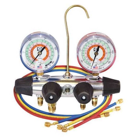 Jb Industries Manifold Gauge, 4-Valve 25233
