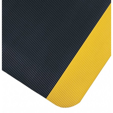 Wearwell Antifatigue Mat, 75 ft L x 3 ft W, 5/8 in Thickness, Vinyl, Corrugated, Black 720