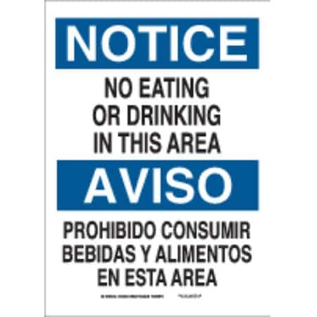 Brady Notice Sign, Fiberglass, Rectangle, English, Spanish 39740
