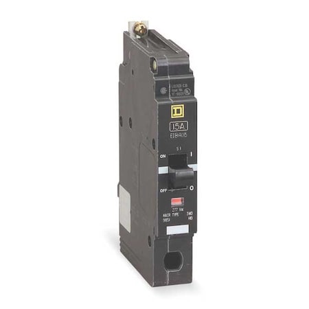 Square D Miniature Circuit Breaker, E FRAME Series, 15A, 1 Pole, 277V AC, 65kA at 120V AC EGB14015
