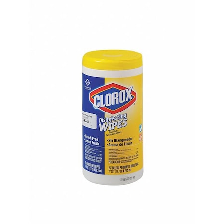 Clorox Disinfecting Wipes, Lemon Scent, 75 PK 15948