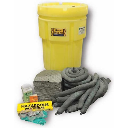 Enpac Spill Kit, 62 gal Volume Absorbed per Kit, 157 gal Capacity, Drum, Yellow, 140 1399-YE