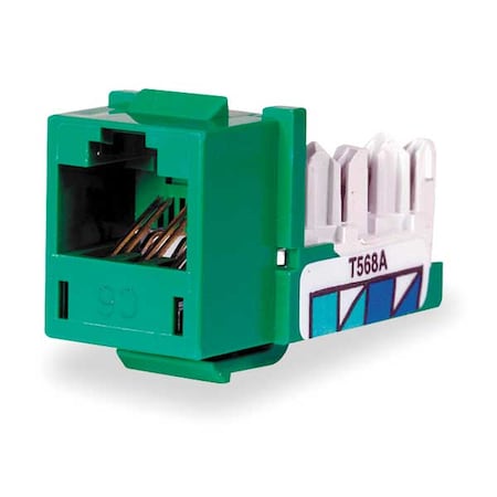 Hubbell Premise Wiring Jack, Green, Cat6, Rj45 HXJ6GN