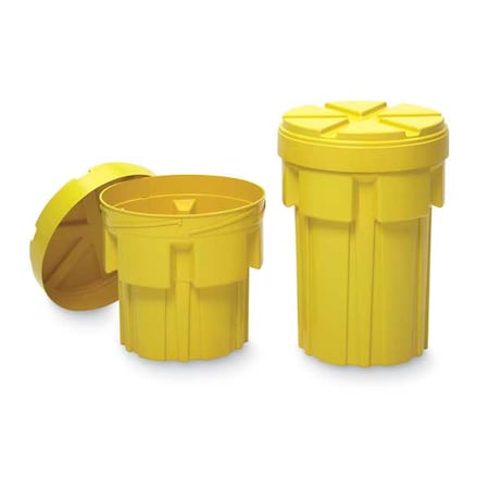Enpac Open Head Salvage Drum, Polyethylene, 20 gal, Unlined, Yellow 1220-YE