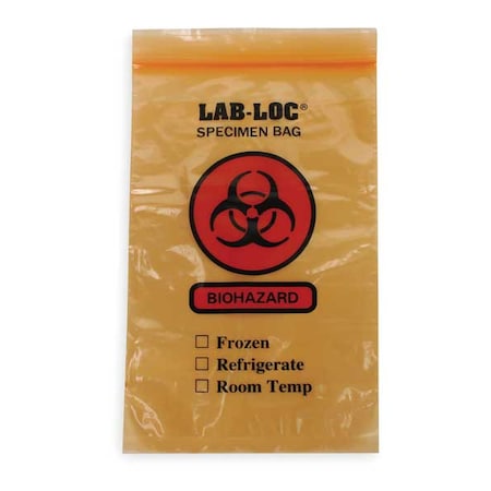 Zoro Select Specimen Transfer Bag, 9 In. L, PK1000 LAB20609OE