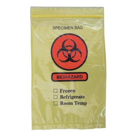 Zoro Select Specimen Transfer Bag, 9 In. L, PK1000 3TZZ2