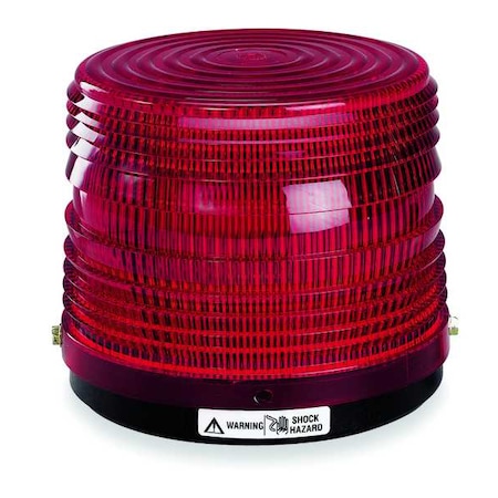 Federal Signal Warning Light, Red, 1/2 in NPT, 120V AC, 5 1/2 in Overall Dia, 5 1/4 in Overall Height 141ST-120R