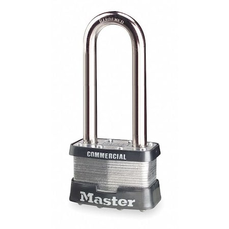 MASTER LOCK Padlock, Keyed Alike, Long Shackle, Rectangular Steel Body, Boron Shackle, 15/16 in W 5KALJ