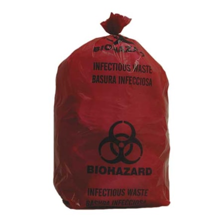 Zoro Select Biohazard Bag, Red, 3 gal., PK200 3UAF3
