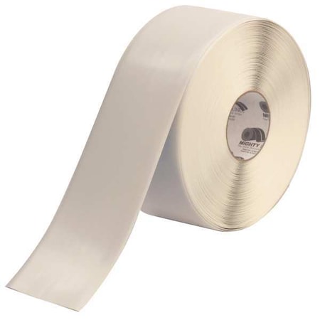 Mighty Line Floor Marking Tape, vinyl, No Legend, White, 4 in W., 55 mil Thickness 4RW