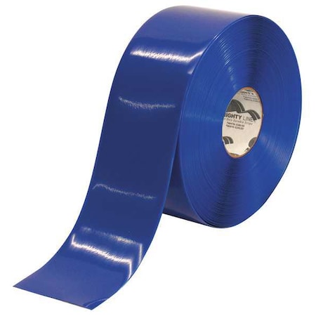 Mighty Line Floor Marking Tape, vinyl, No Legend, Blue, 4 in W., 55 mil Thickness 4RB