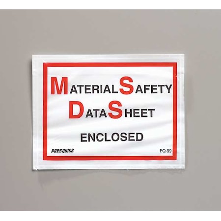Zoro Select Mat Sfty Data Sheet Enclsd Envpe, 6 1/2x5", Red/Blk, PK1000 3UAR8