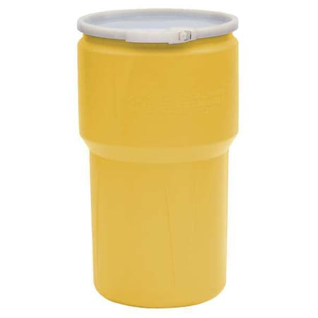 Eagle Mfg Open Head Transport Drum, Polyethylene, 14 gal, Unlined, Yellow 1610