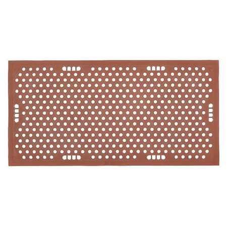 Wearwell Drainage Mat, Nitrile, Smooth, 30 in W x 3 ft L, Terra Cotta 482