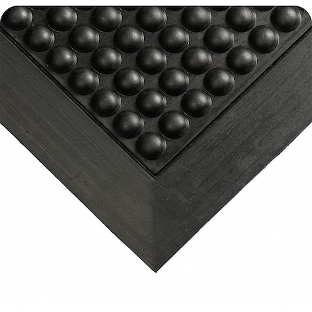 Wearwell Antifatigue Mat, 3 ft. L x 2 ft. W, 1/2" Thickness, Rubber, Bubble, Black 454